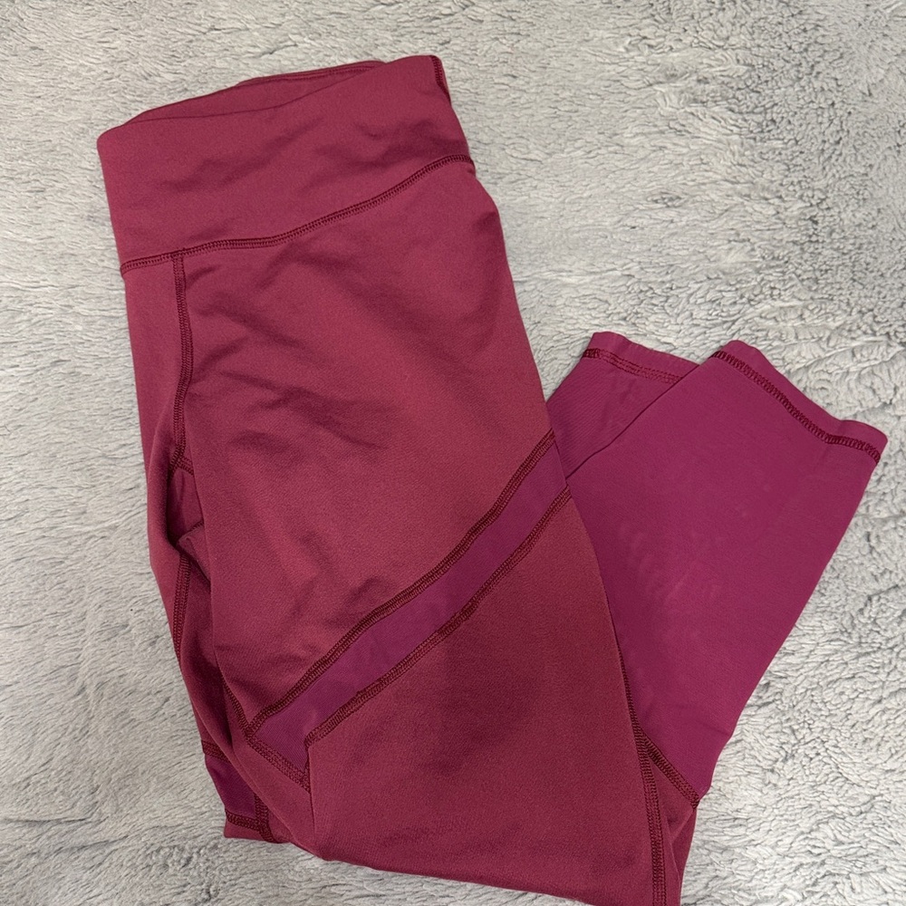 Old Navy Girls Maroon and Magenta Athletic Leggings